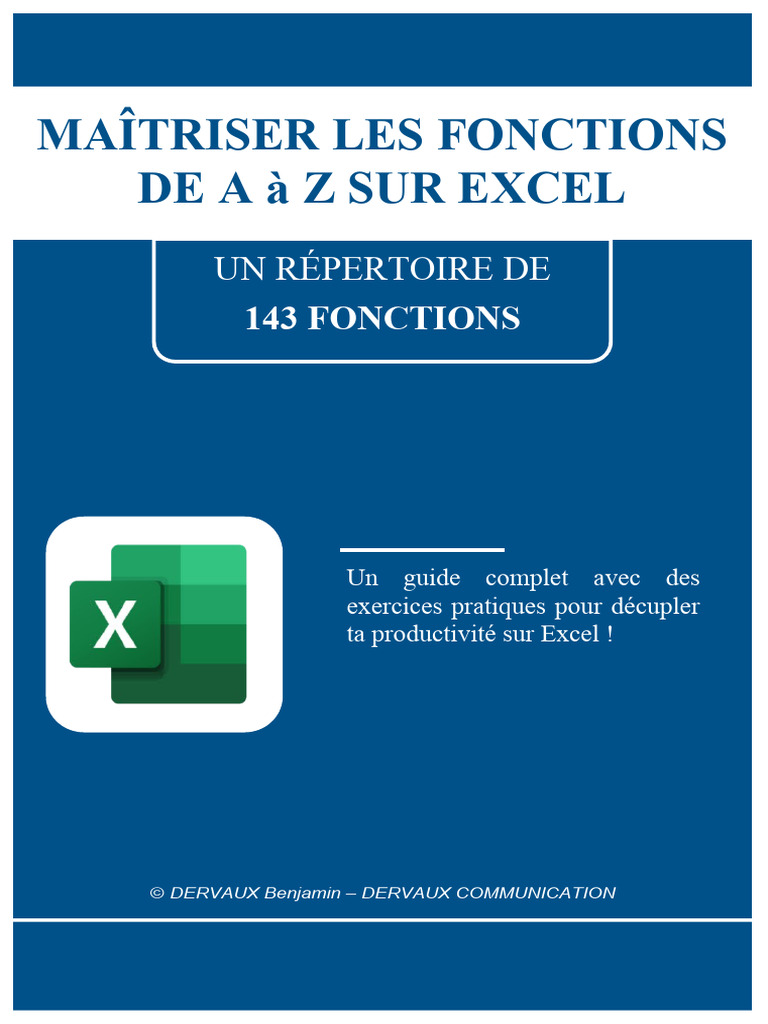 Maîtriser les fonctions de A à Z sur Excel pdf